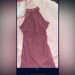 Sheer Sleeveless Dress in Mauve